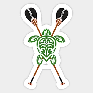 Green Tribal Turtle 2 Stand-Up / Maui Sticker